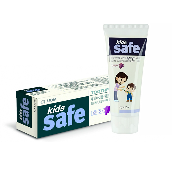 CJ Lion Детская зубная паста Kids Safe со вкусом винограда, от 3-х до 12 лет 90 гр. (611493)